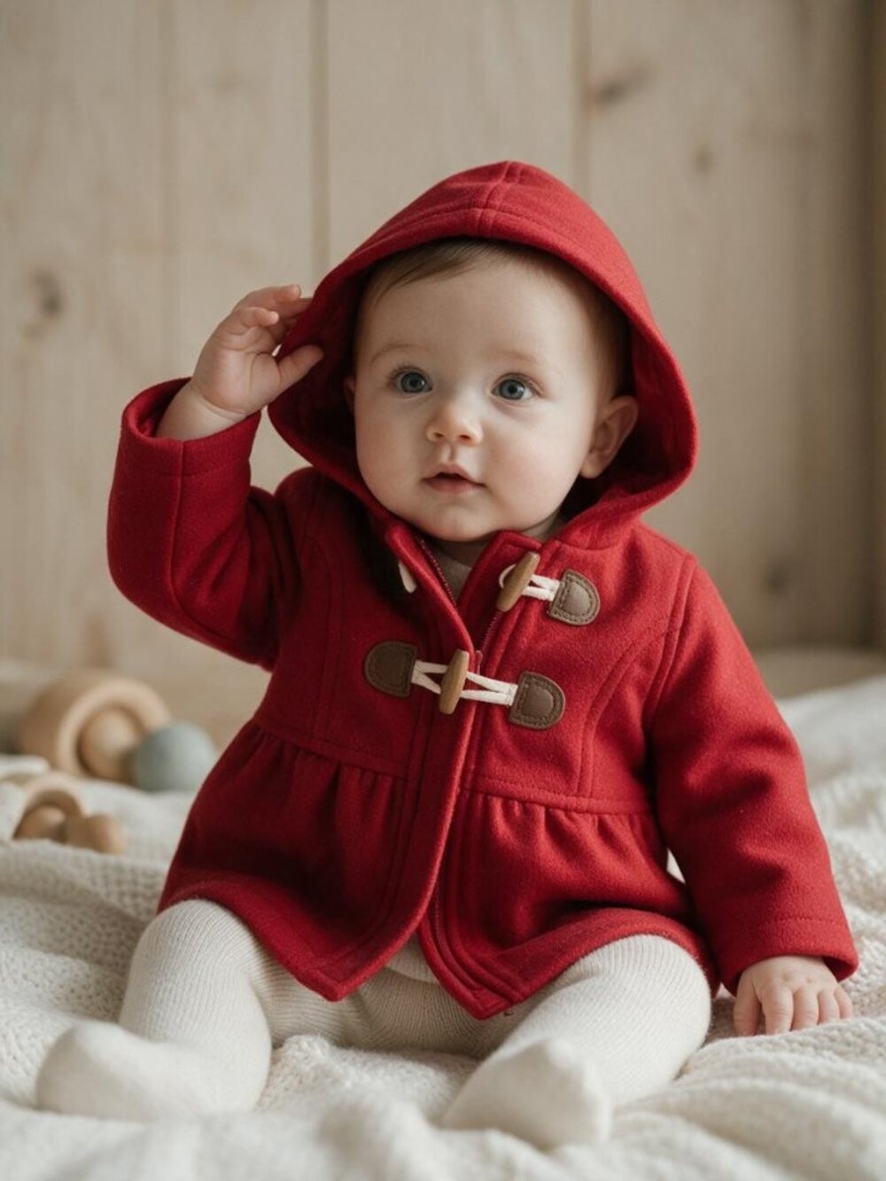 Old Navy Red Toggle Pea Coat size 3-6 Months